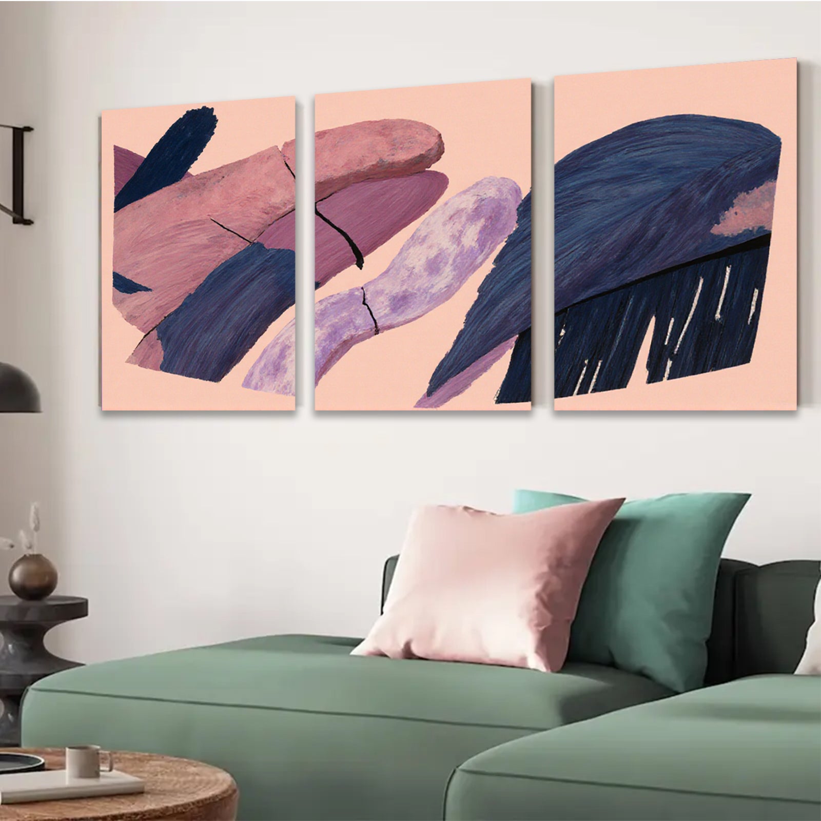 2D flat 1pc abstract colorful brushstrokes modern wall art living room bedroom decor farmhouse style gallery wrapped canvas prints vibrant hues