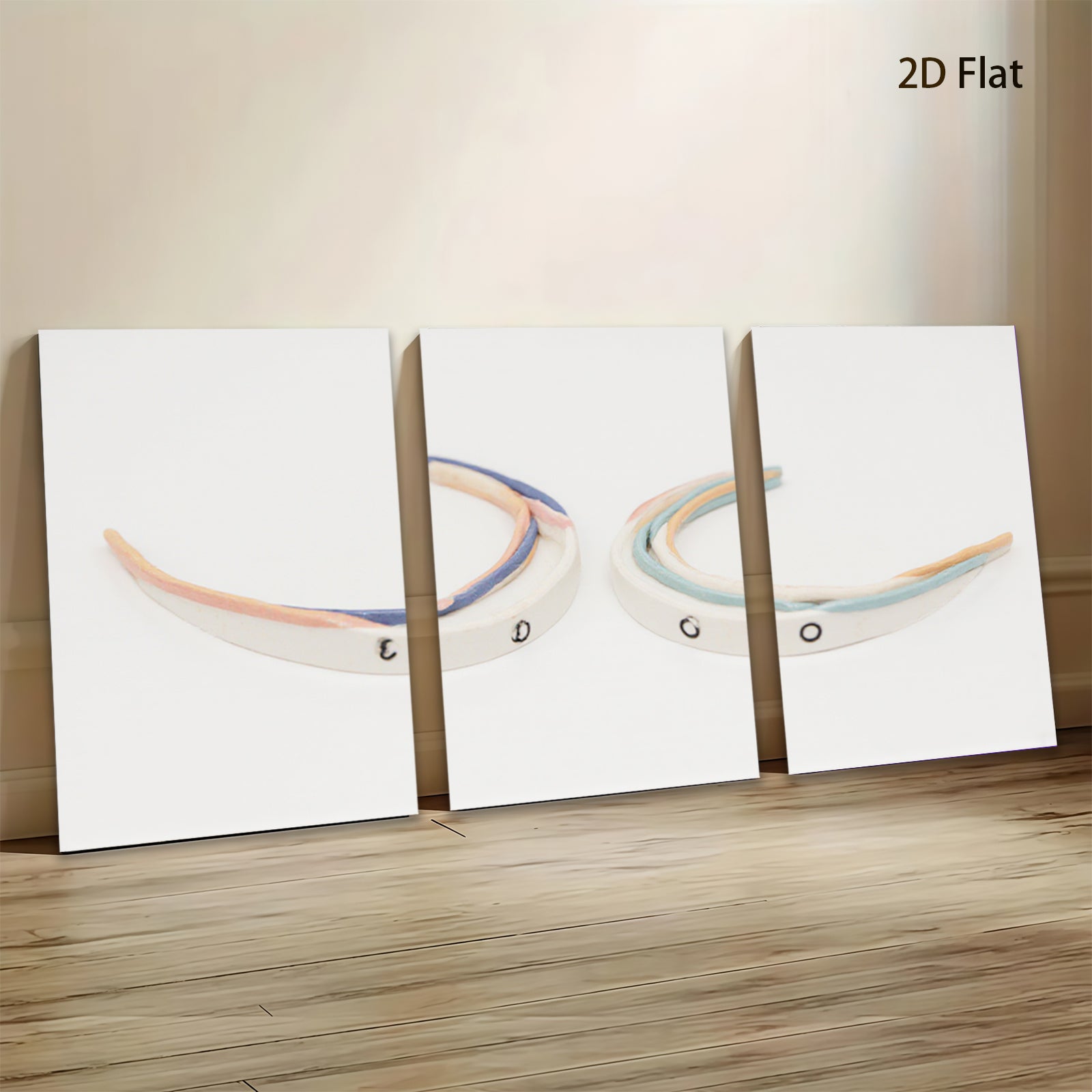 2D flat 1pc abstract colorful stripe wall art modern farmhouse living room decor gallery wrapped canvas prints coastal boho bedroom statement piece
