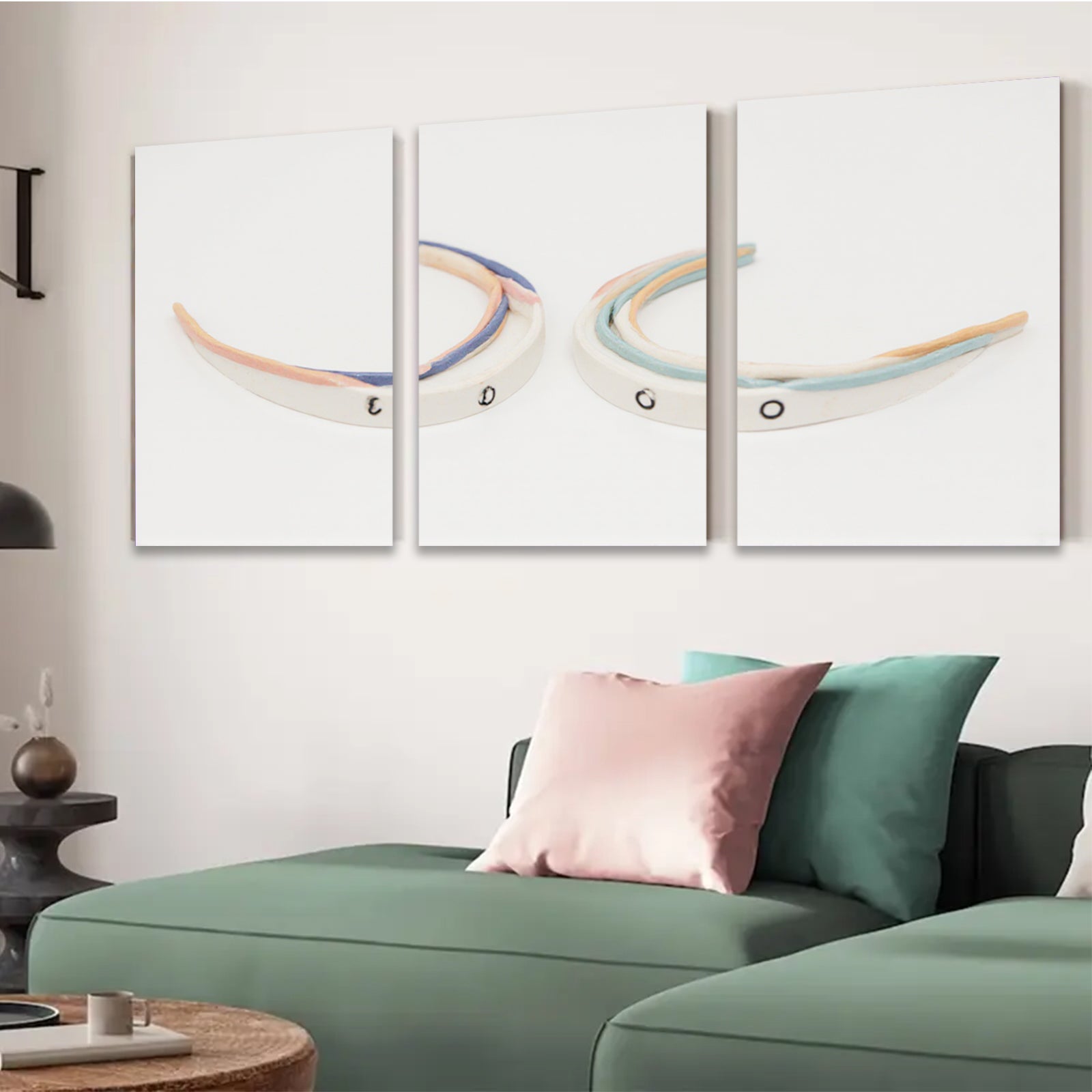 2D flat 1pc abstract colorful stripe wall art modern farmhouse living room decor gallery wrapped canvas prints coastal boho bedroom statement piece