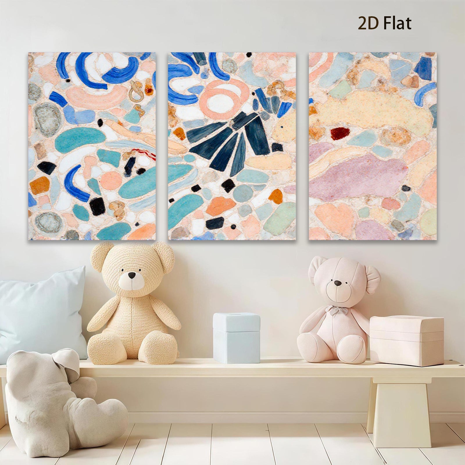 2D flat 1pc abstract colorful swirls modern art canvas wall decor living room bedroom farmhouse style gallery wrapped ready to hang