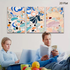 2D flat 1pc abstract colorful swirls modern art canvas wall decor living room bedroom farmhouse style gallery wrapped ready to hang