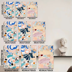 2D flat 1pc abstract colorful swirls modern art canvas wall decor living room bedroom farmhouse style gallery wrapped ready to hang