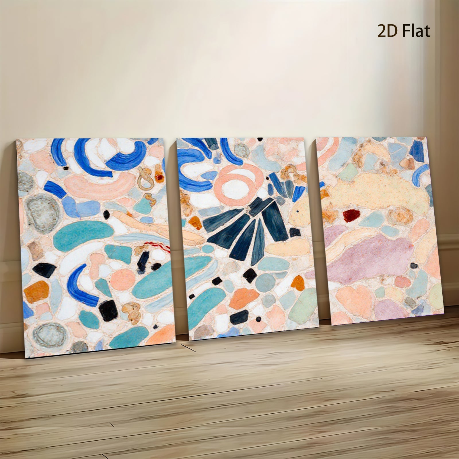 2D flat 1pc abstract colorful swirls modern art canvas wall decor living room bedroom farmhouse style gallery wrapped ready to hang