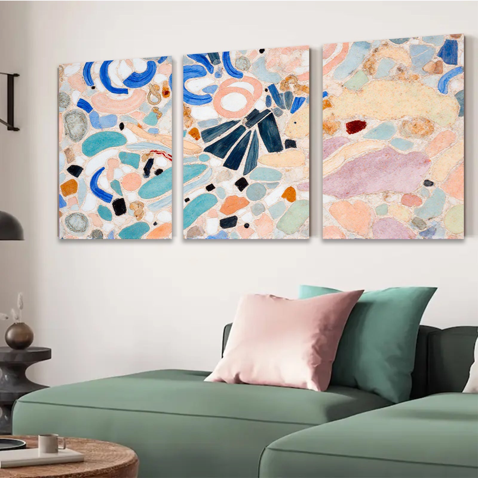 2D flat 1pc abstract colorful swirls modern art canvas wall decor living room bedroom farmhouse style gallery wrapped ready to hang