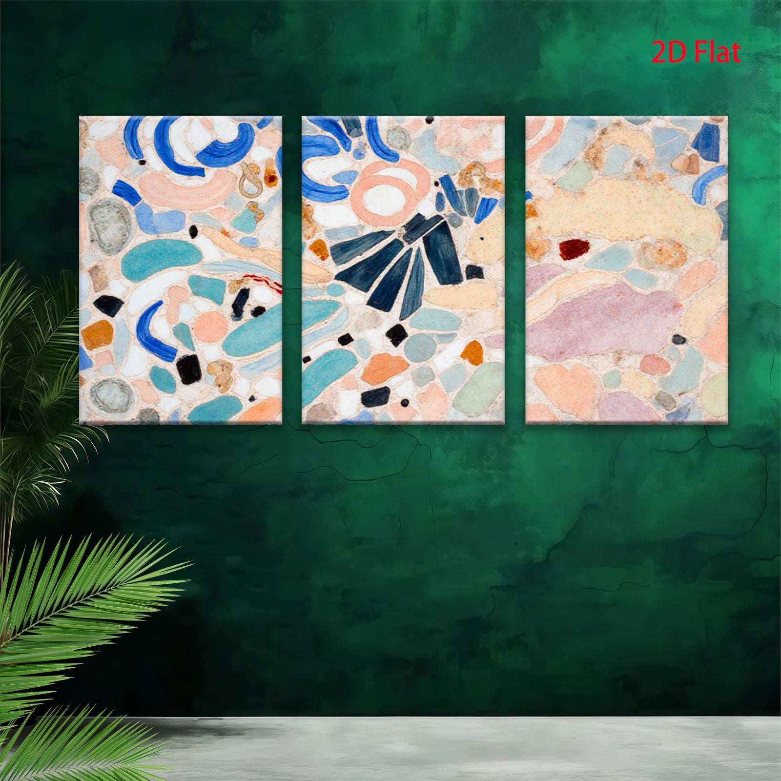 2D flat 1pc abstract colorful swirls modern art canvas wall decor living room bedroom farmhouse style gallery wrapped ready to hang