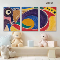 2D flat 1pc abstract colorful swirls modern wall art home decor living room bedroom office gallery wrapped canvas print farmhouse style