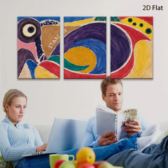 2D flat 1pc abstract colorful swirls modern wall art home decor living room bedroom office gallery wrapped canvas print farmhouse style