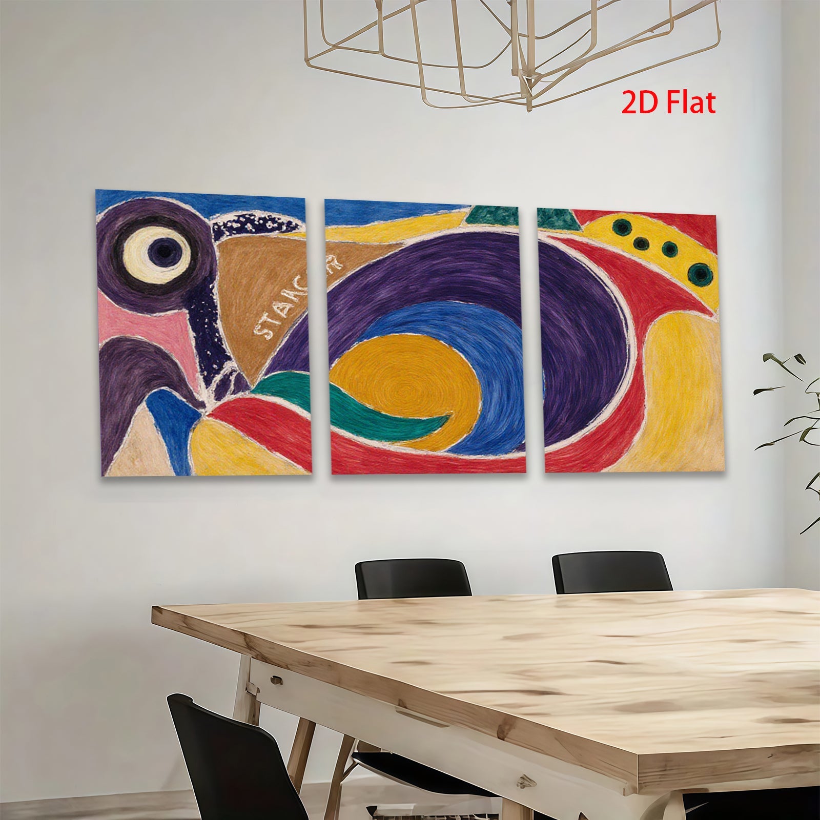 2D flat 1pc abstract colorful swirls modern wall art home decor living room bedroom office gallery wrapped canvas print farmhouse style