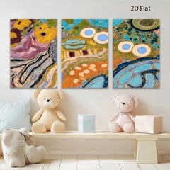 2D flat 1pc abstract colorful swirls vibrant wall art modern farmhouse living room bedroom decor gallery wrapped canvas prints statement piece