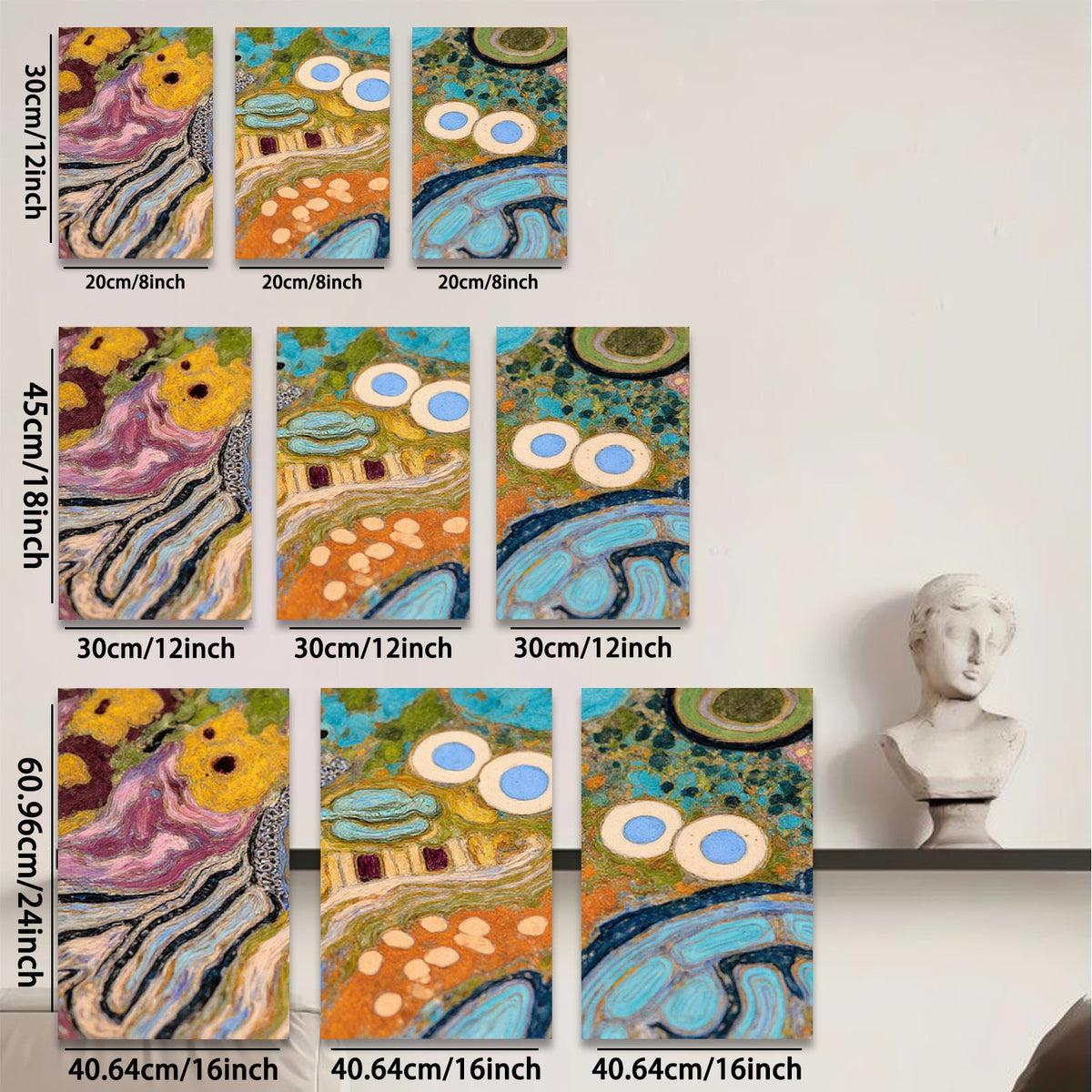 2D flat 1pc abstract colorful swirls vibrant wall art modern farmhouse living room bedroom decor gallery wrapped canvas prints statement piece
