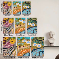 2D flat 1pc abstract colorful swirls vibrant wall art modern farmhouse living room bedroom decor gallery wrapped canvas prints statement piece