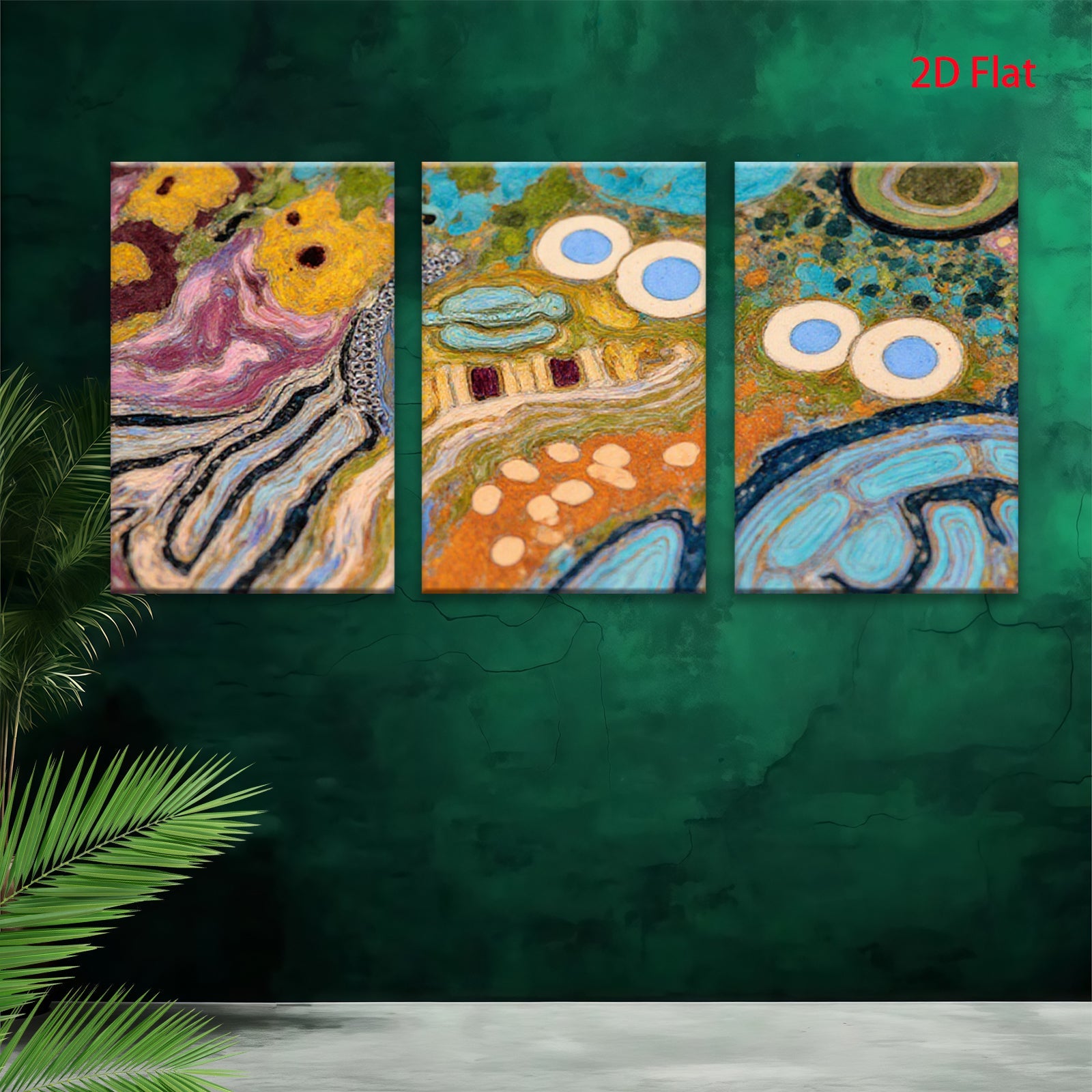 2D flat 1pc abstract colorful swirls vibrant wall art modern farmhouse living room bedroom decor gallery wrapped canvas prints statement piece