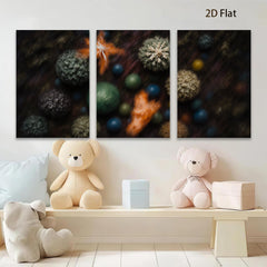 2D flat 1pc abstract cosmic nebula vibrant celestial art living room bedroom gallery wrapped canvas modern farmhouse wall decor