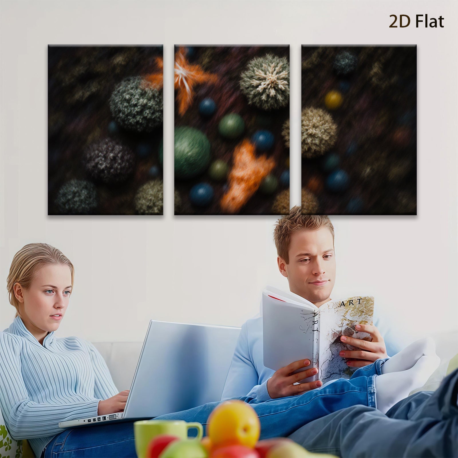 2D flat 1pc abstract cosmic nebula vibrant celestial art living room bedroom gallery wrapped canvas modern farmhouse wall decor