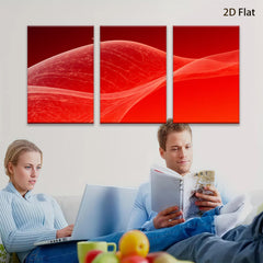 2D flat 1pc abstract crimson waves modern wall art for living room bedroom home decor farmhouse style gallery wrapped canvas prints large size