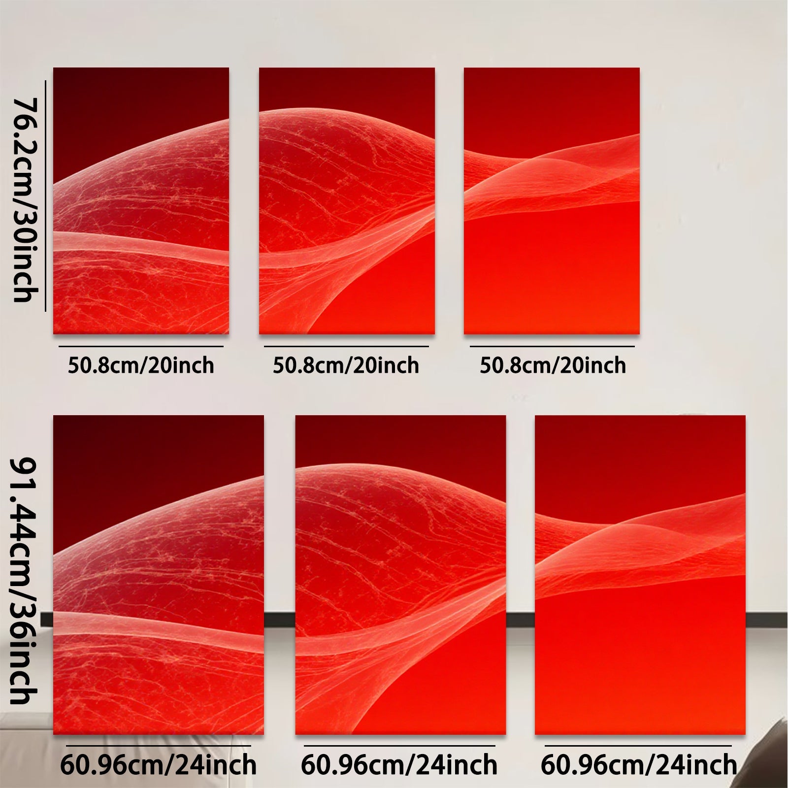2D flat 1pc abstract crimson waves modern wall art for living room bedroom home decor farmhouse style gallery wrapped canvas prints large size