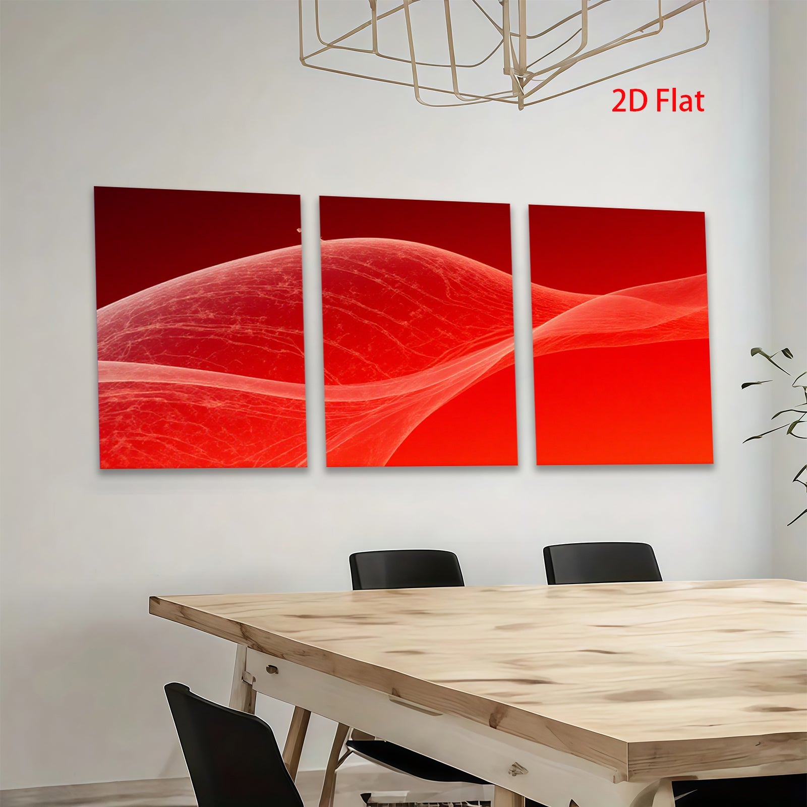 2D flat 1pc abstract crimson waves modern wall art for living room bedroom home decor farmhouse style gallery wrapped canvas prints large size