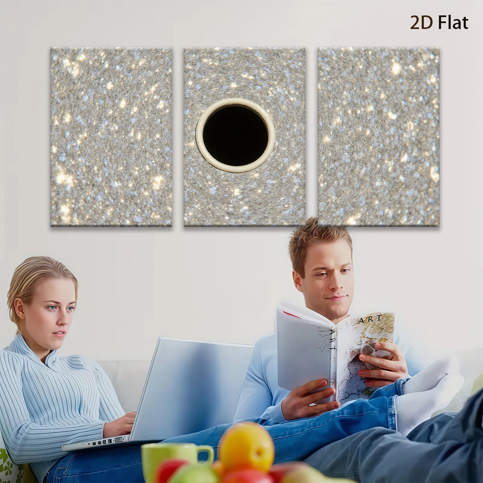 2D flat 1pc abstract dark void cosmic texture modern wall art canvas prints bedroom living room decor farmhouse style trending now gallery wrapped