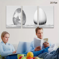 2D flat 1pc abstract eggshell monochrome wall art for living room bedroom modern farmhouse decor gallery wrapped canvas prints