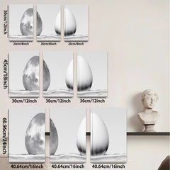 2D flat 1pc abstract eggshell monochrome wall art for living room bedroom modern farmhouse decor gallery wrapped canvas prints