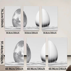 2D flat 1pc abstract eggshell monochrome wall art for living room bedroom modern farmhouse decor gallery wrapped canvas prints
