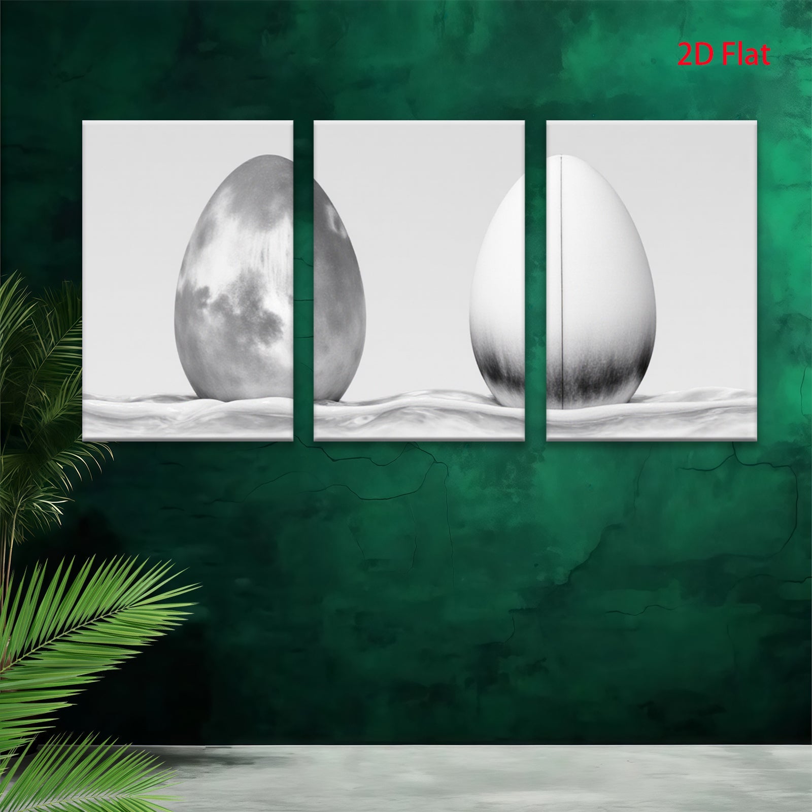 2D flat 1pc abstract eggshell monochrome wall art for living room bedroom modern farmhouse decor gallery wrapped canvas prints