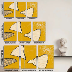 2D flat 1pc abstract fish shapes minimalist wall art modern farmhouse decor living room bedroom gallery wrapped canvas prints
