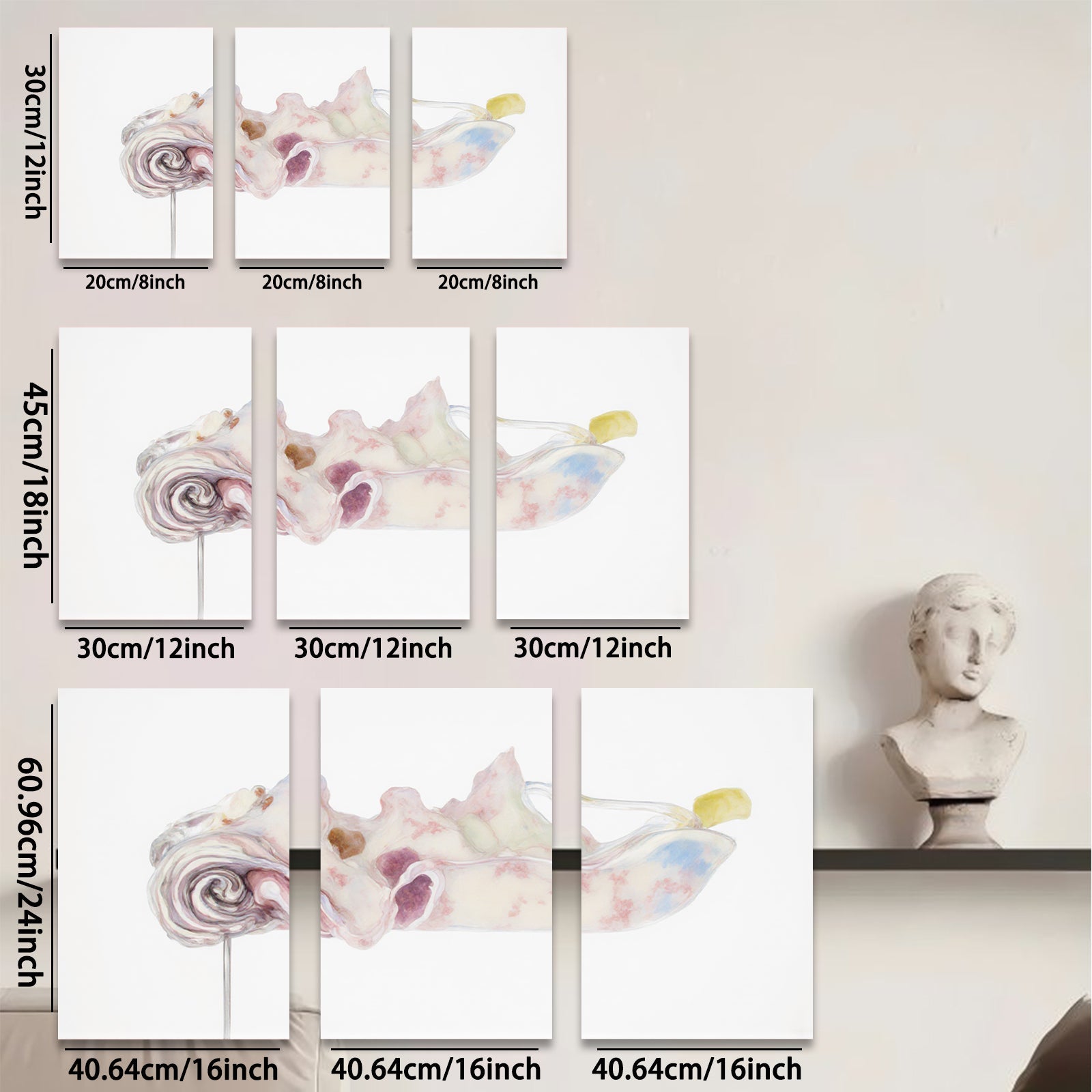 2D flat 1pc abstract floral botanical wall art canvas print living room bedroom home decor farmhouse style modern minimalist gallery wrapped