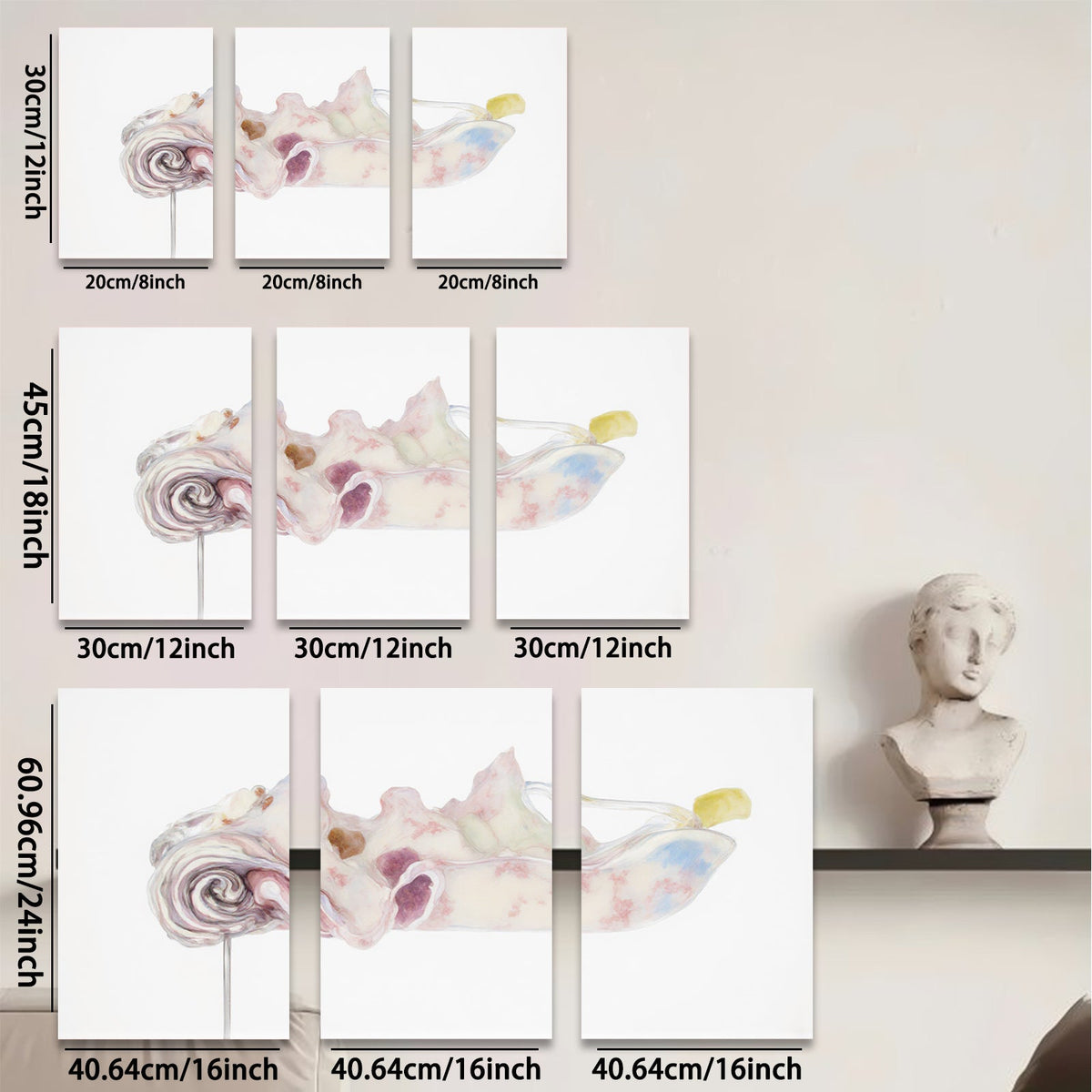 2D flat 1pc abstract floral botanical wall art canvas print living room bedroom home decor farmhouse style modern minimalist gallery wrapped