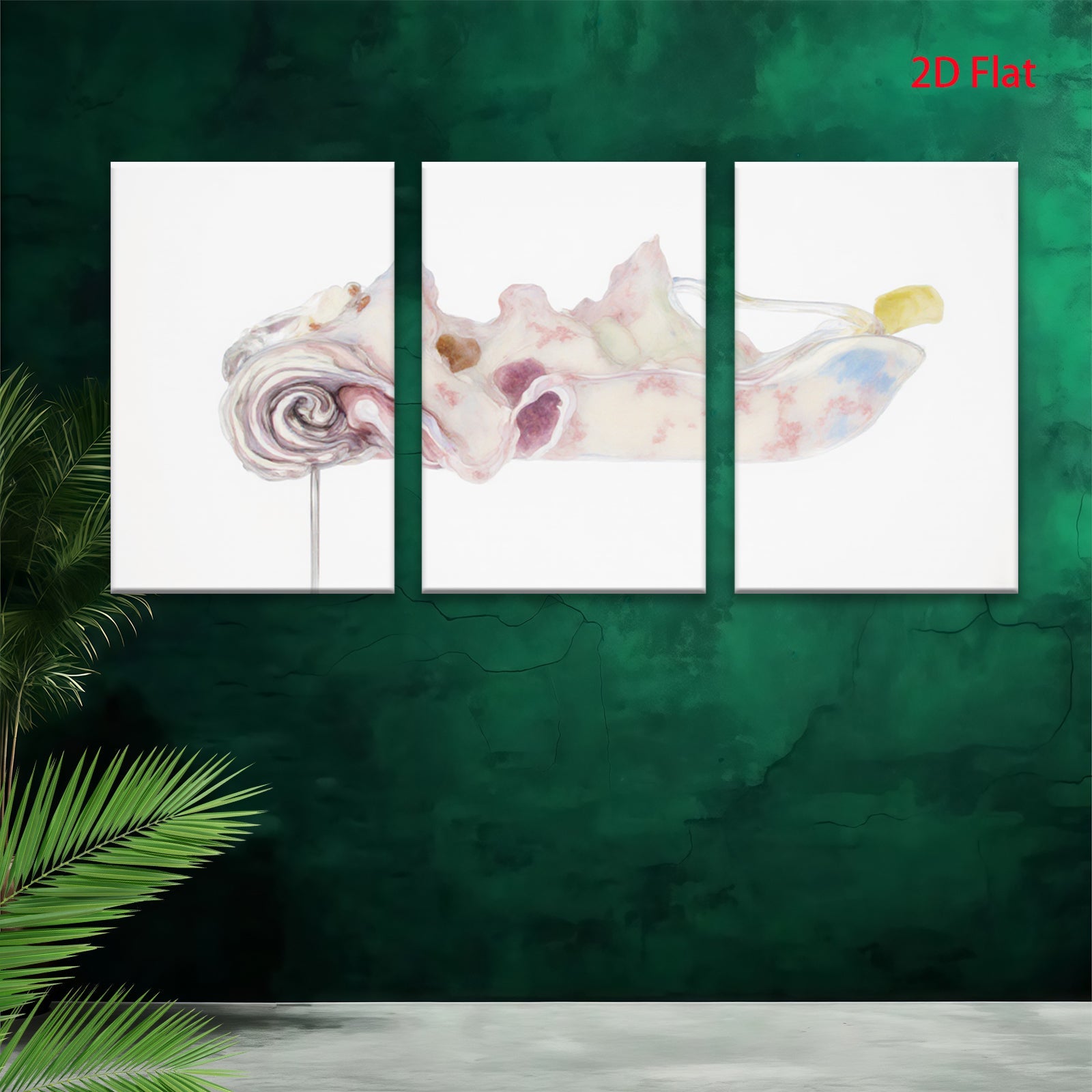 2D flat 1pc abstract floral botanical wall art canvas print living room bedroom home decor farmhouse style modern minimalist gallery wrapped