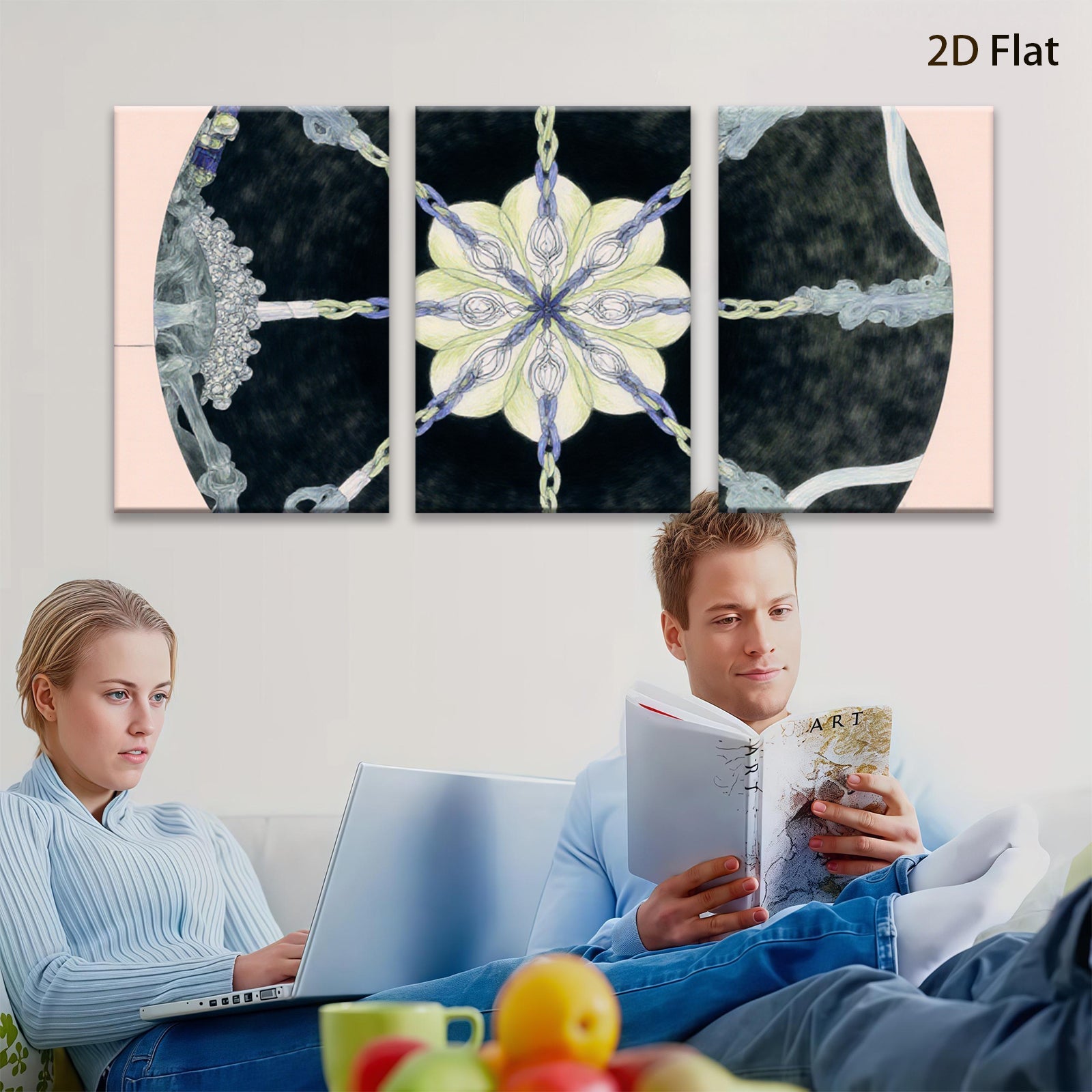 2D flat 1pc abstract floral botanical wall art for living room bedroom home decor farmhouse style gallery wrapped canvas prints modern minimalist aesthetic