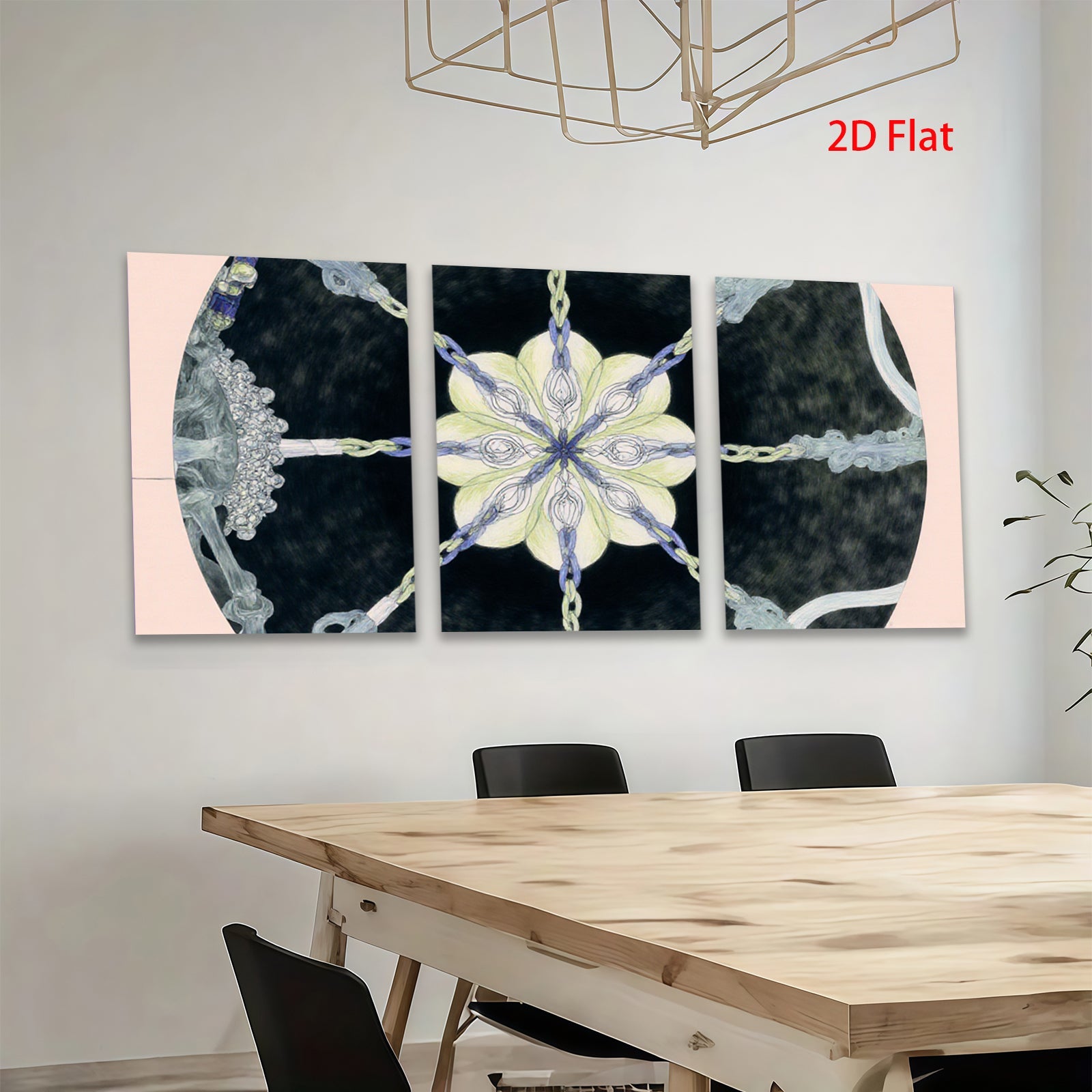 2D flat 1pc abstract floral botanical wall art for living room bedroom home decor farmhouse style gallery wrapped canvas prints modern minimalist aesthetic