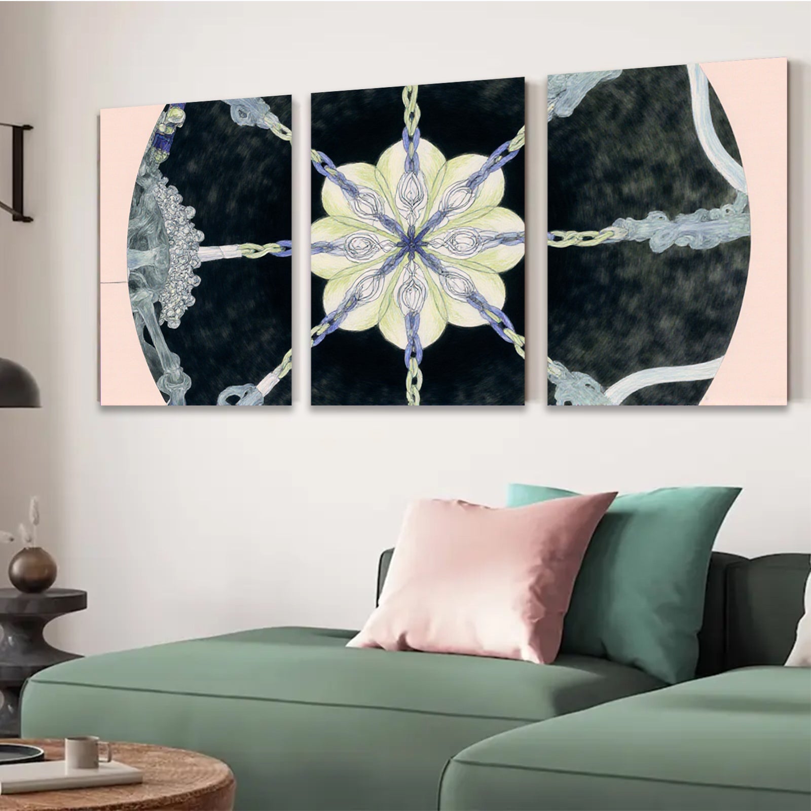 2D flat 1pc abstract floral botanical wall art for living room bedroom home decor farmhouse style gallery wrapped canvas prints modern minimalist aesthetic