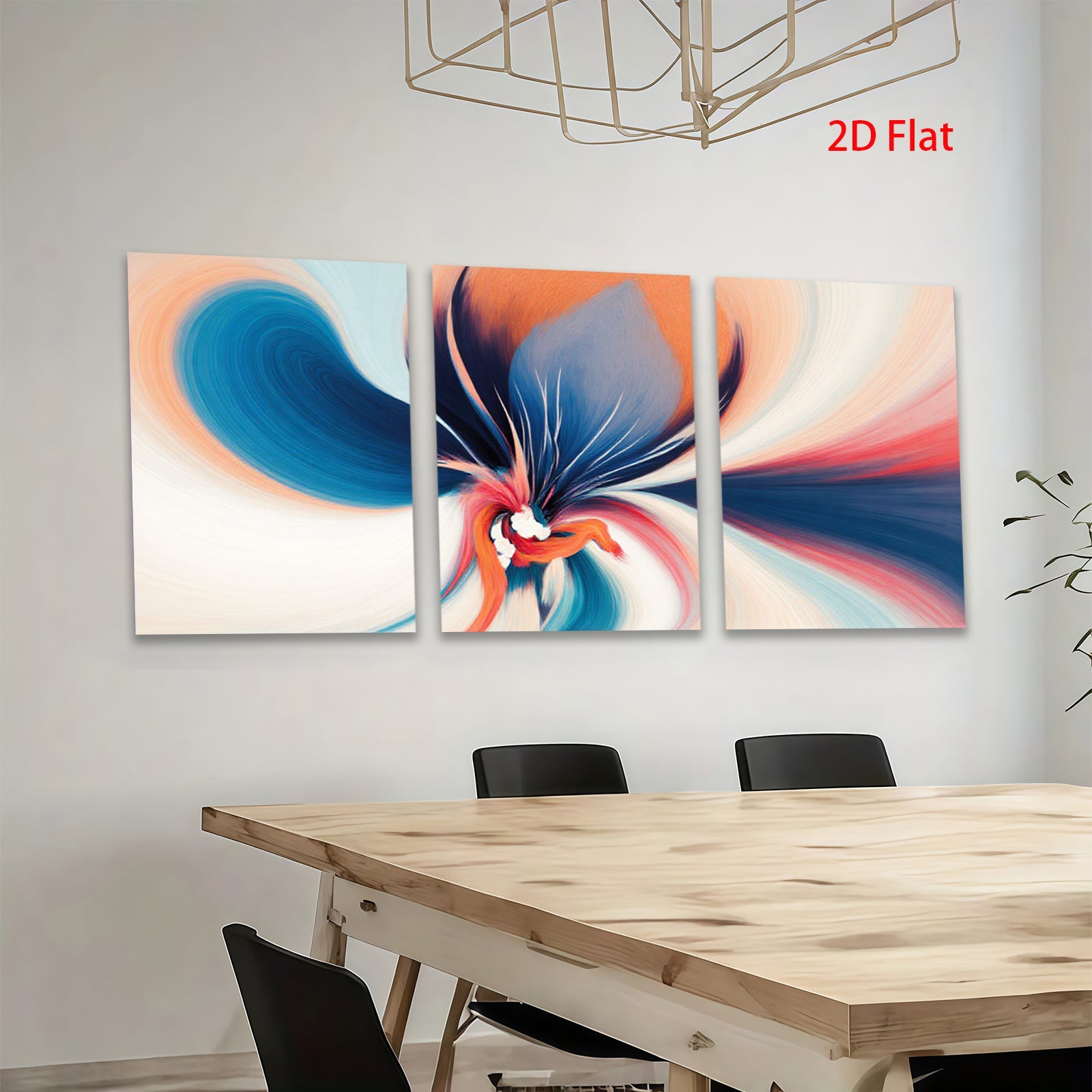2D flat 1pc abstract floral explosion vibrant wall art modern farmhouse living room bedroom decor gallery wrapped canvas prints statement piece cozy home refresh