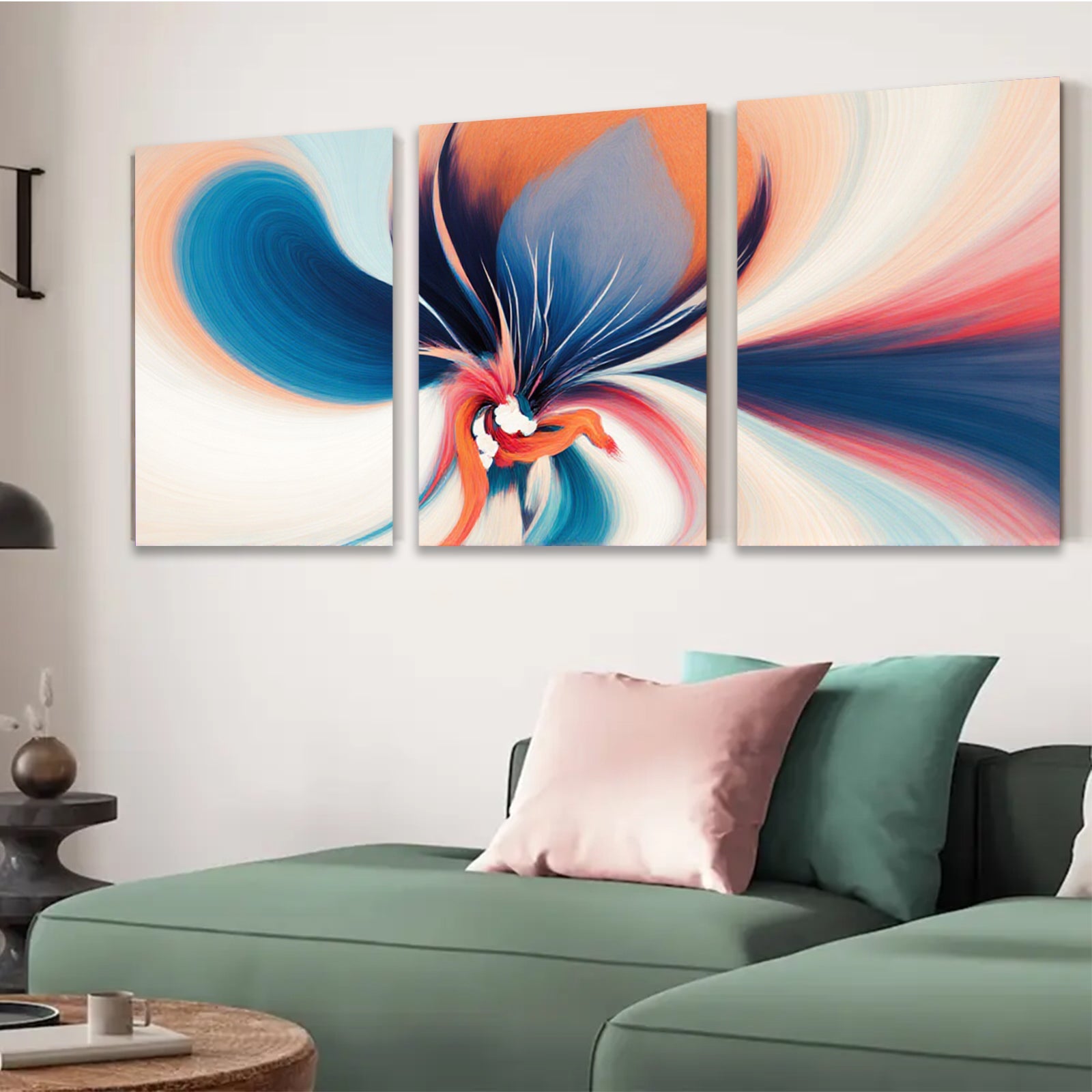 2D flat 1pc abstract floral explosion vibrant wall art modern farmhouse living room bedroom decor gallery wrapped canvas prints statement piece cozy home refresh