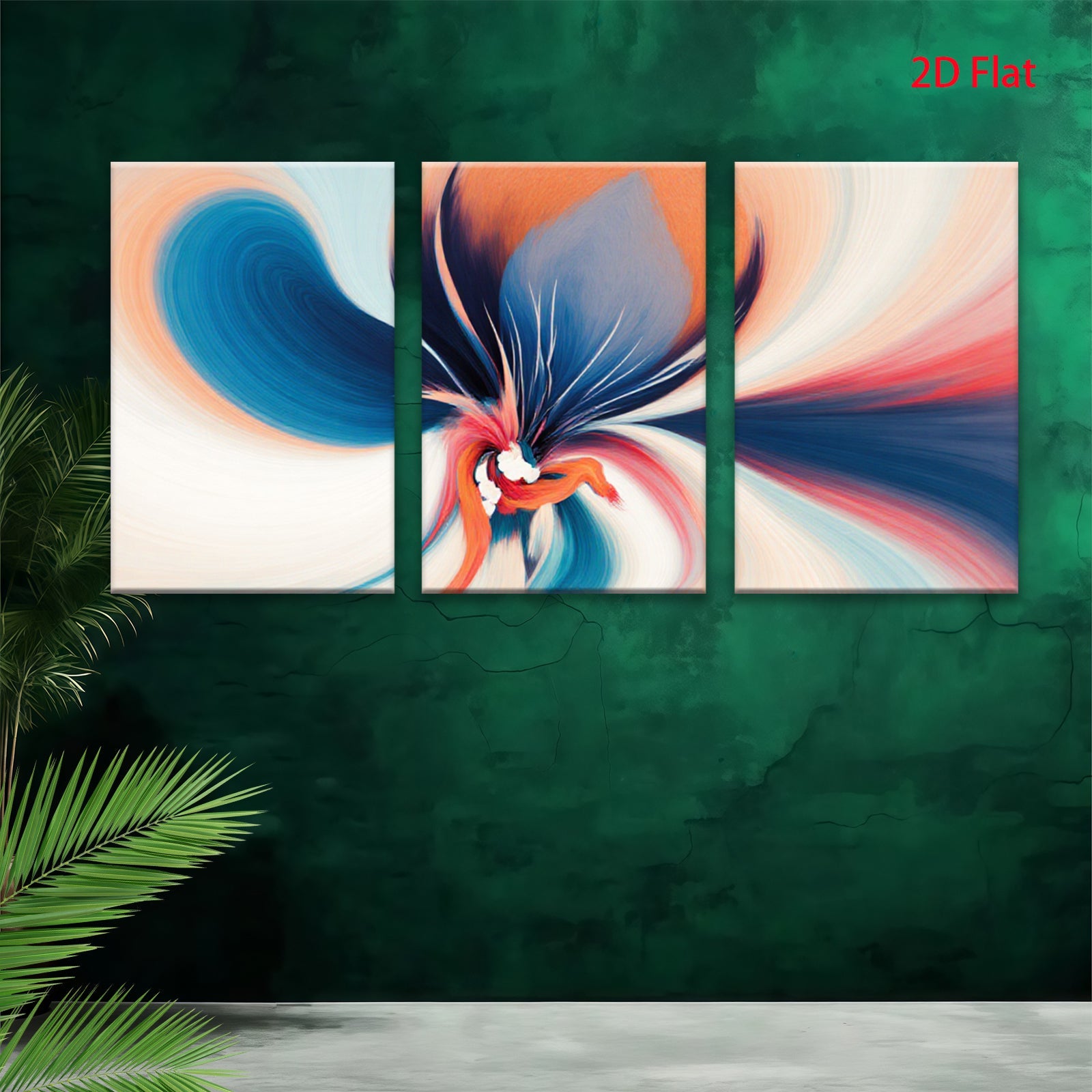 2D flat 1pc abstract floral explosion vibrant wall art modern farmhouse living room bedroom decor gallery wrapped canvas prints statement piece cozy home refresh
