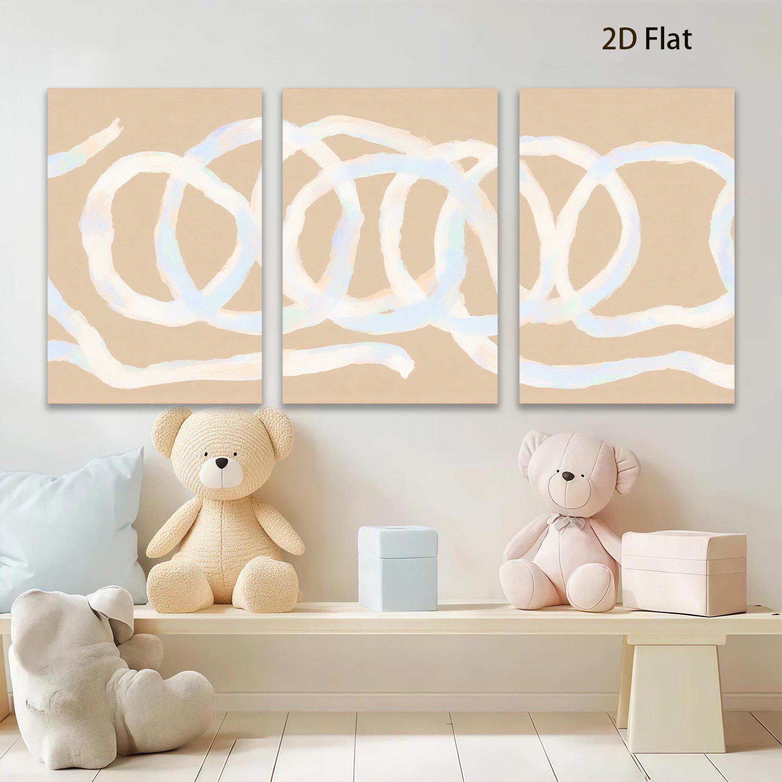 2D flat 1pc abstract flowing lines minimalist wall art canvas prints bedroom living room decor farmhouse style modern gallery wrapped timeless elegance