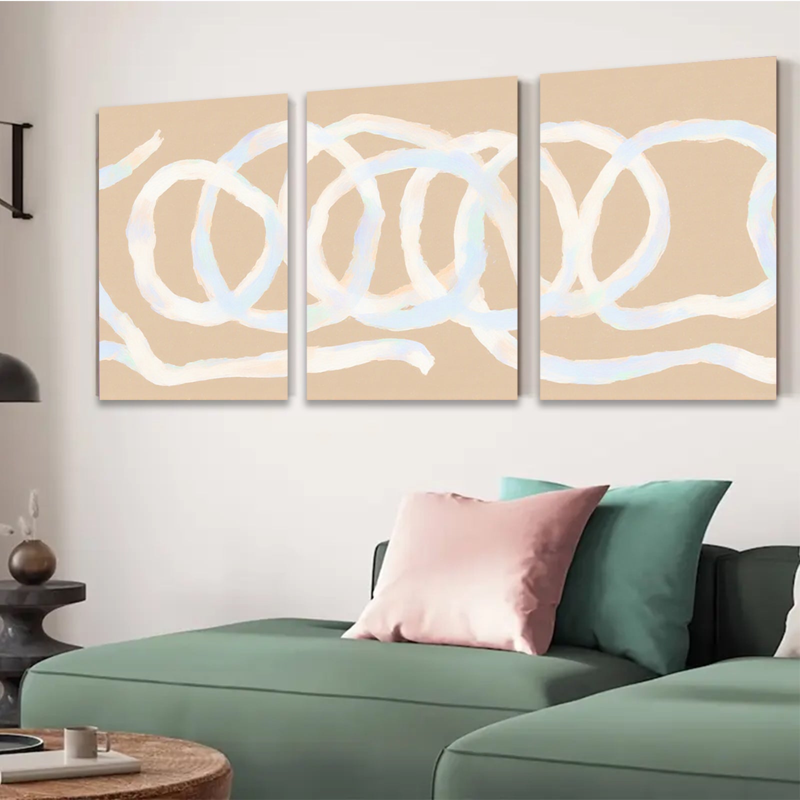 2D flat 1pc abstract flowing lines minimalist wall art canvas prints bedroom living room decor farmhouse style modern gallery wrapped timeless elegance