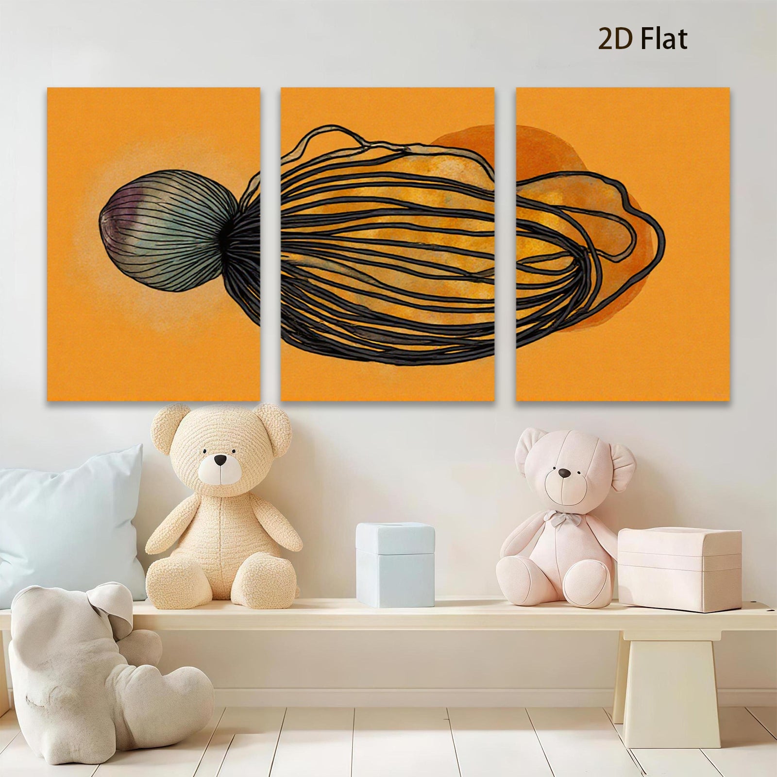 2D flat 1pc abstract flowing lines modern wall art canvas prints living room bedroom decor farmhouse style gallery wrapped timeless design trending now