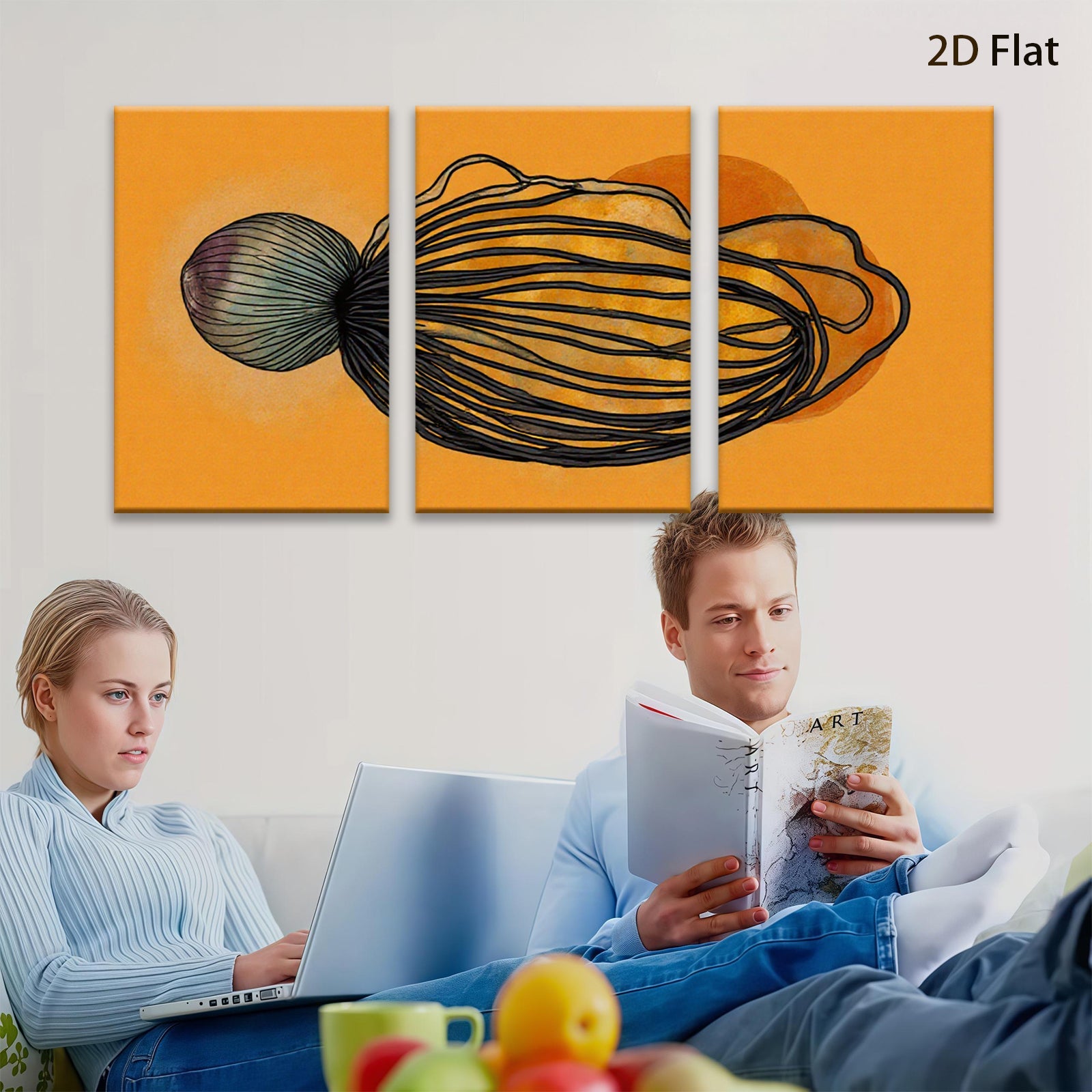 2D flat 1pc abstract flowing lines modern wall art canvas prints living room bedroom decor farmhouse style gallery wrapped timeless design trending now