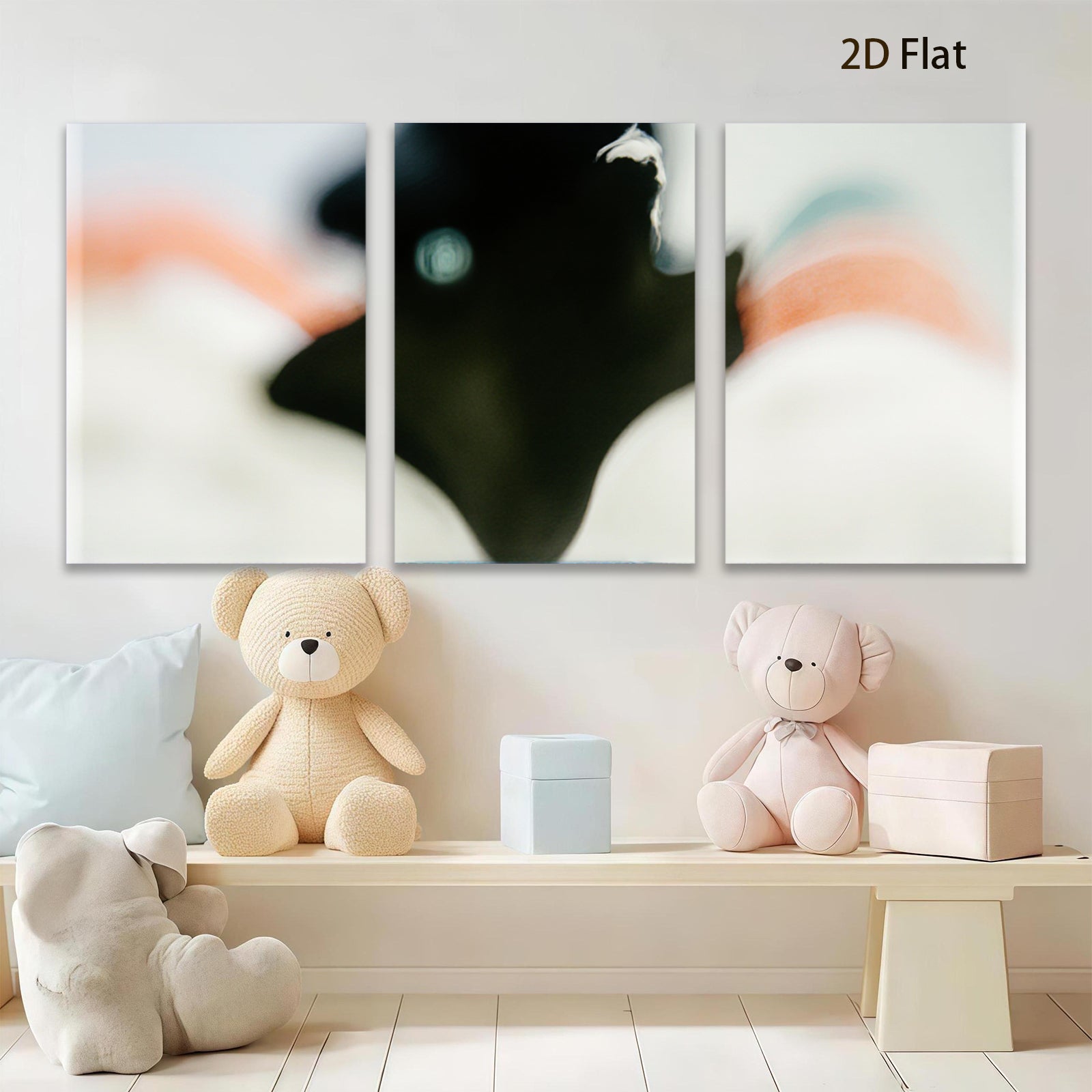 2D flat 1pc abstract fluid art modern wall decor minimalist canvas print for living room bedroom office farmhouse style gallery wrapped ready to hang oversized statement piece