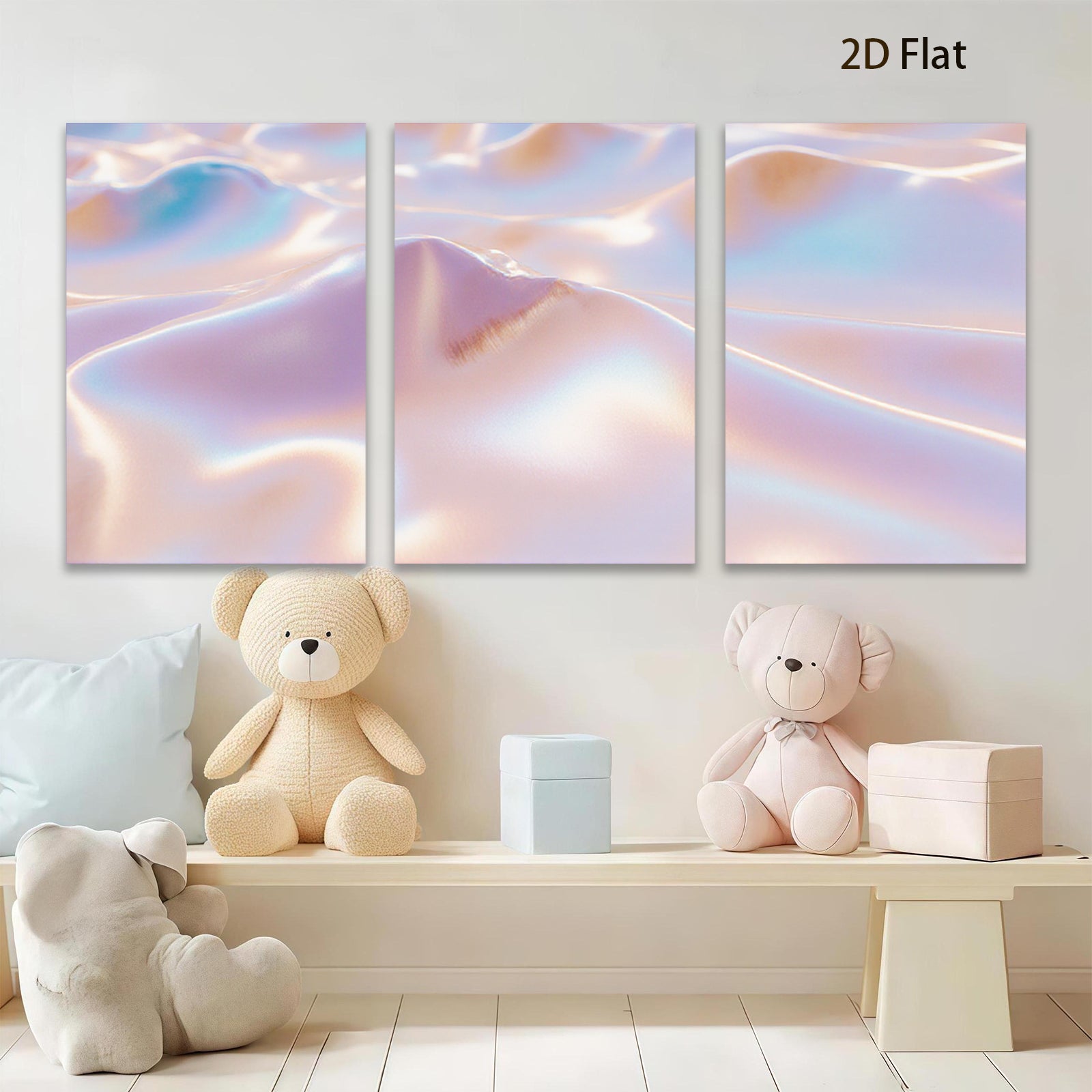 2D flat 1pc abstract fluid art pastel waves dreamy wall decor living room bedroom modern farmhouse gallery wrapped canvas prints oversized statement piece