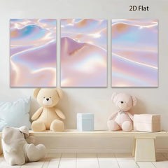 2D flat 1pc abstract fluid art pastel waves dreamy wall decor living room bedroom modern farmhouse gallery wrapped canvas prints oversized statement piece