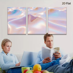 2D flat 1pc abstract fluid art pastel waves dreamy wall decor living room bedroom modern farmhouse gallery wrapped canvas prints oversized statement piece
