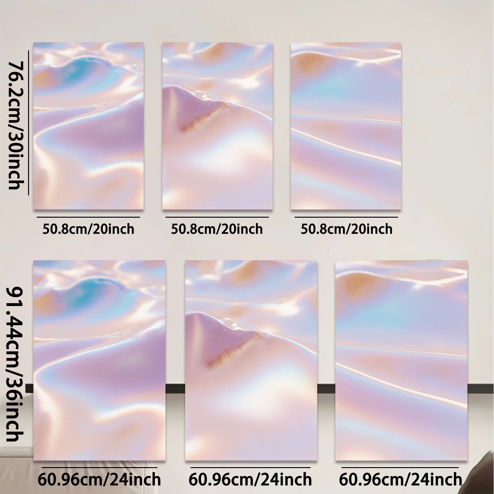 2D flat 1pc abstract fluid art pastel waves dreamy wall decor living room bedroom modern farmhouse gallery wrapped canvas prints oversized statement piece
