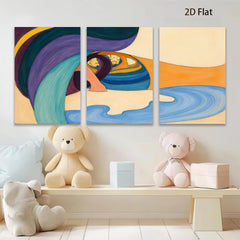 2D flat 1pc abstract fluid art swirling colors modern wall decor living room bedroom office gallery wrapped canvas prints farmhouse style