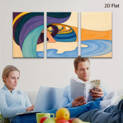 2D flat 1pc abstract fluid art swirling colors modern wall decor living room bedroom office gallery wrapped canvas prints farmhouse style