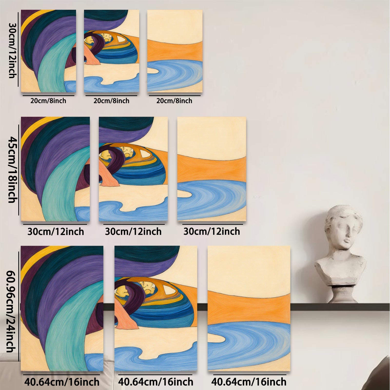 2D flat 1pc abstract fluid art swirling colors modern wall decor living room bedroom office gallery wrapped canvas prints farmhouse style