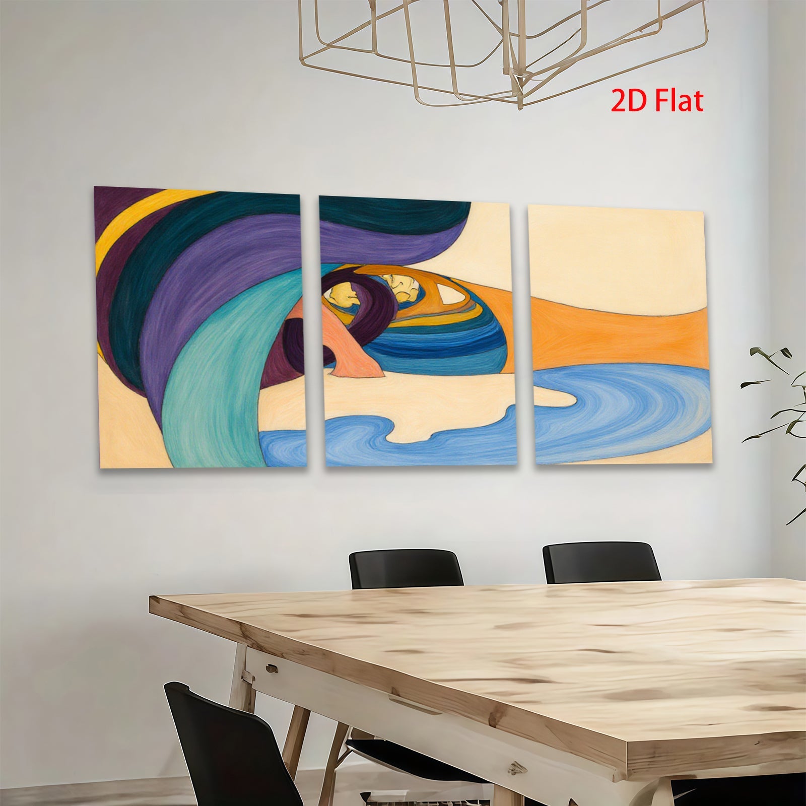 2D flat 1pc abstract fluid art swirling colors modern wall decor living room bedroom office gallery wrapped canvas prints farmhouse style
