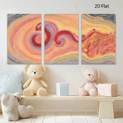 2D flat 1pc abstract fluid art vibrant swirling colors modern wall decor living room bedroom office farmhouse style gallery wrapped canvas print